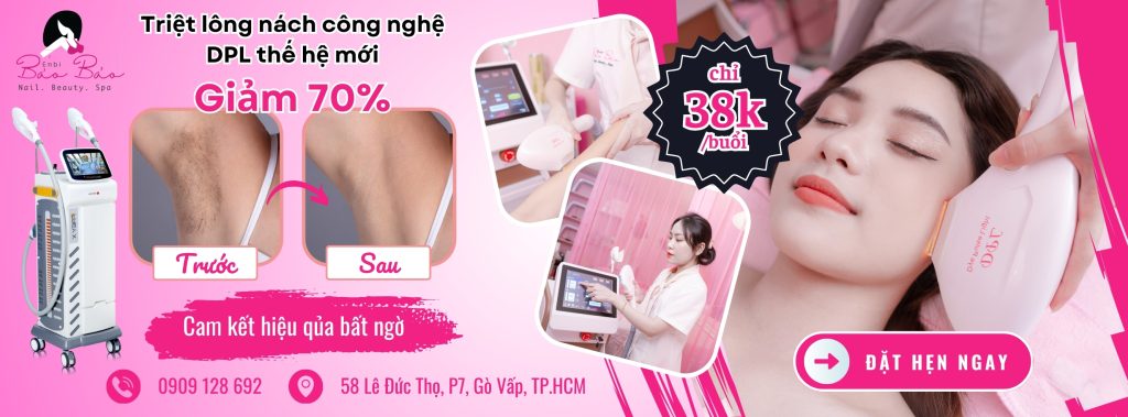 banner khuyến mãi triệt lông nách 38k