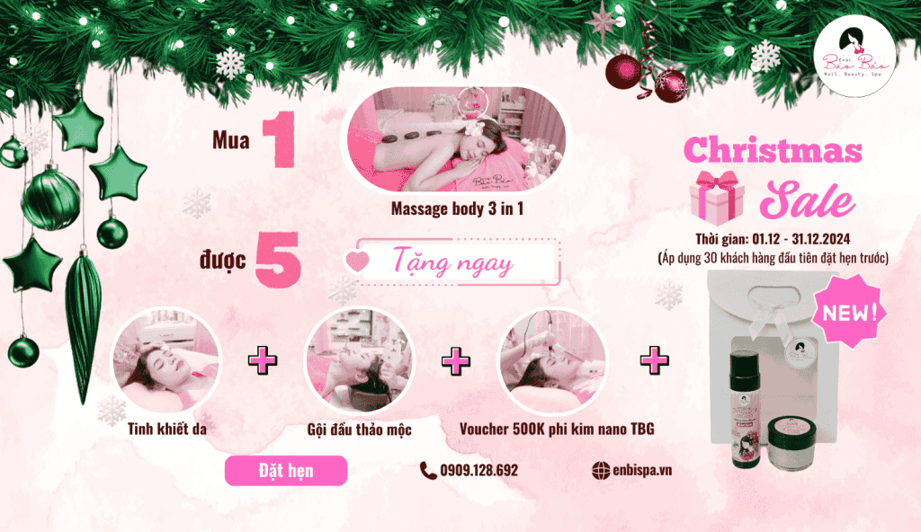 Khuyến mãi noel 2024 mua 1 được 5 khi dùng dịch vụ massage body 3in1